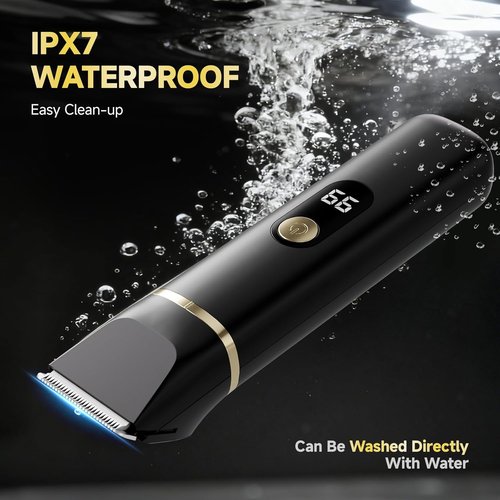 Beard Trimmer - IPX7 Waterproof Electric Razor for Men | Versatile Grooming Kit for Body, Nose, and Ear Hair (Black)