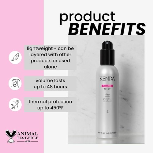 Kenra Professional Volume Mist 2 - Lightweight Volume Builder | Flexible Hold & Thermal Protection | 6 fl. oz.