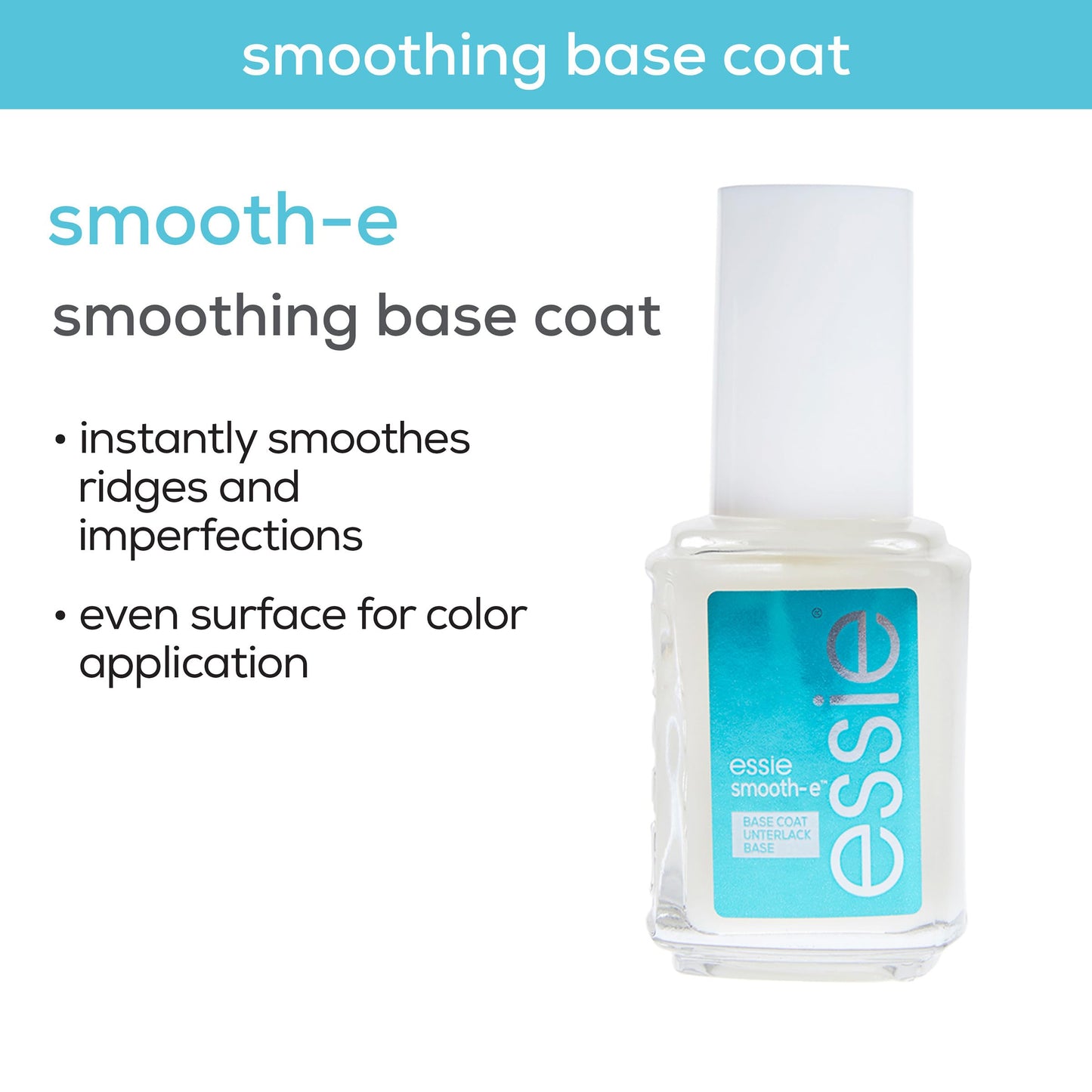 essie salon quality nail care, vegan, clear base coat, Smooth-E, 0.46 fl oz
