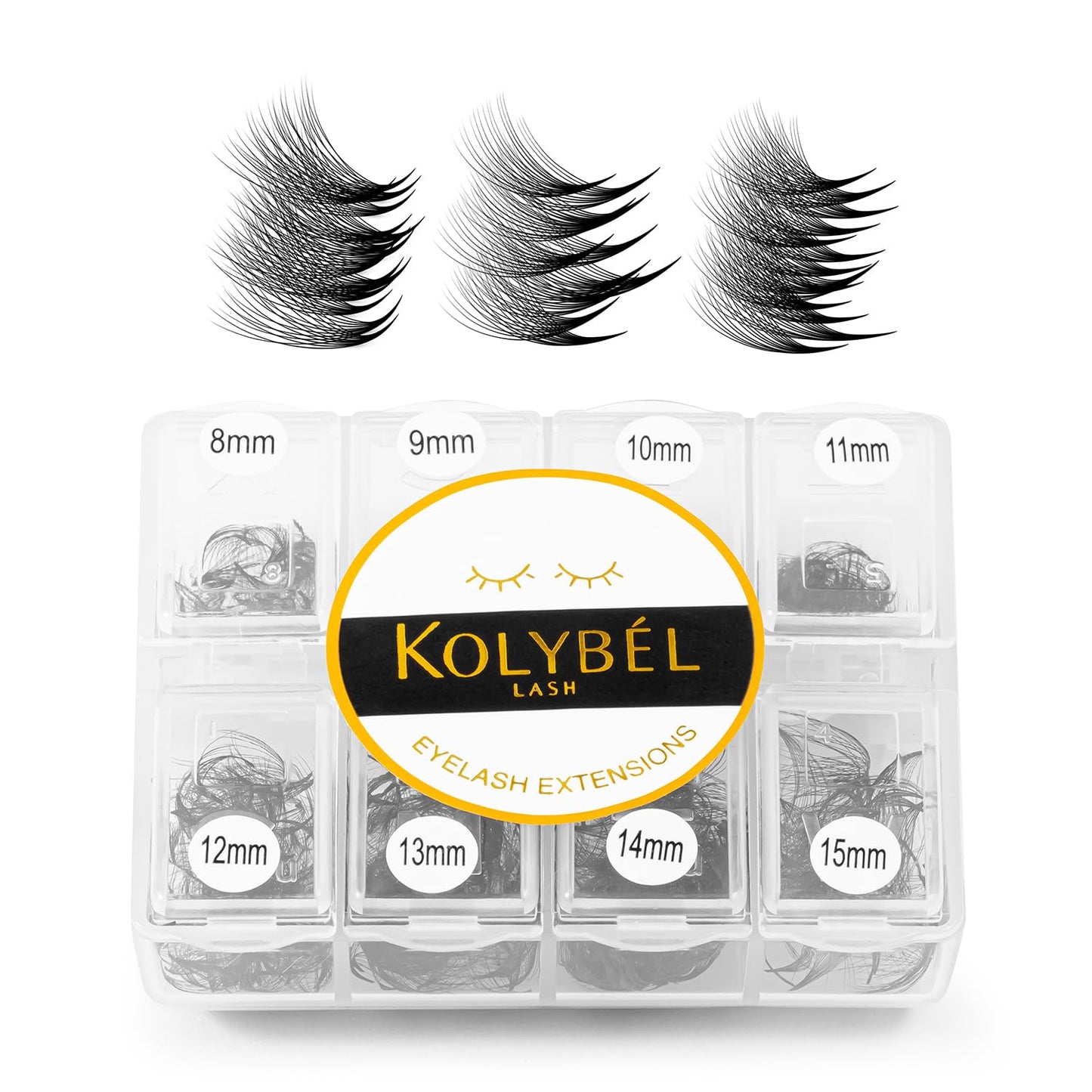 Premade Fans Eyelash Extensions 600 Fans 8D Handmade Volume Lashes Extensions 0.07mm Thickness 8-15mm D Curl Premade Volume Eyelash Extension Middle Stem Promade Lashes(600Fans-8D-0.07D,8-15mm)