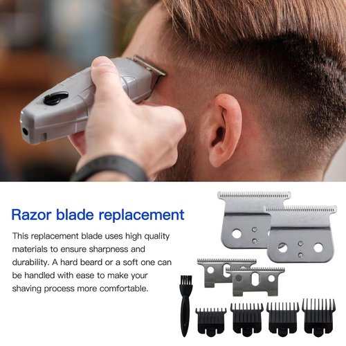 Andis Replacement T Liner Clipper Blades - Durable 2PC Set for GTX GTO GO & Blackouts | Silver Finish