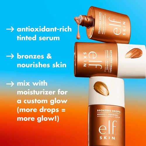 e.l.f. SKIN Bronzing Drops - Liquid Bronzer for a Sun-Kissed Glow | Infused with Vitamin E, Vegan, Copper Gold