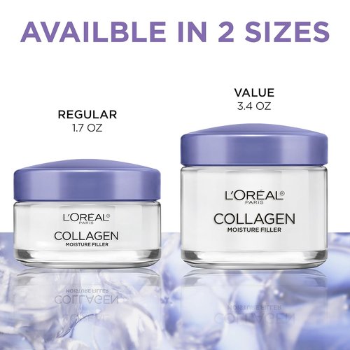 L'Oreal Paris Collagen Face Moisturizer - Reduce Wrinkles & Hydrate | 3.4 oz (Pack of 2)