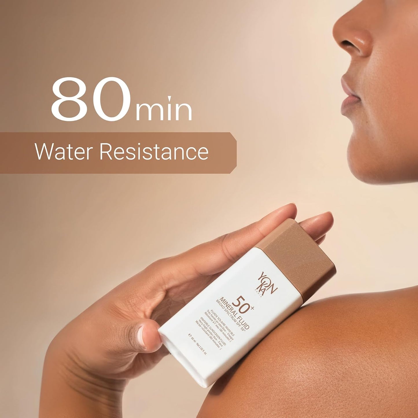 YONKA PARIS SPF 50 Mineral Fluid - Weightless Sheer Sunscreen with No White Cast | Fragrance-Free & Water-Resistant