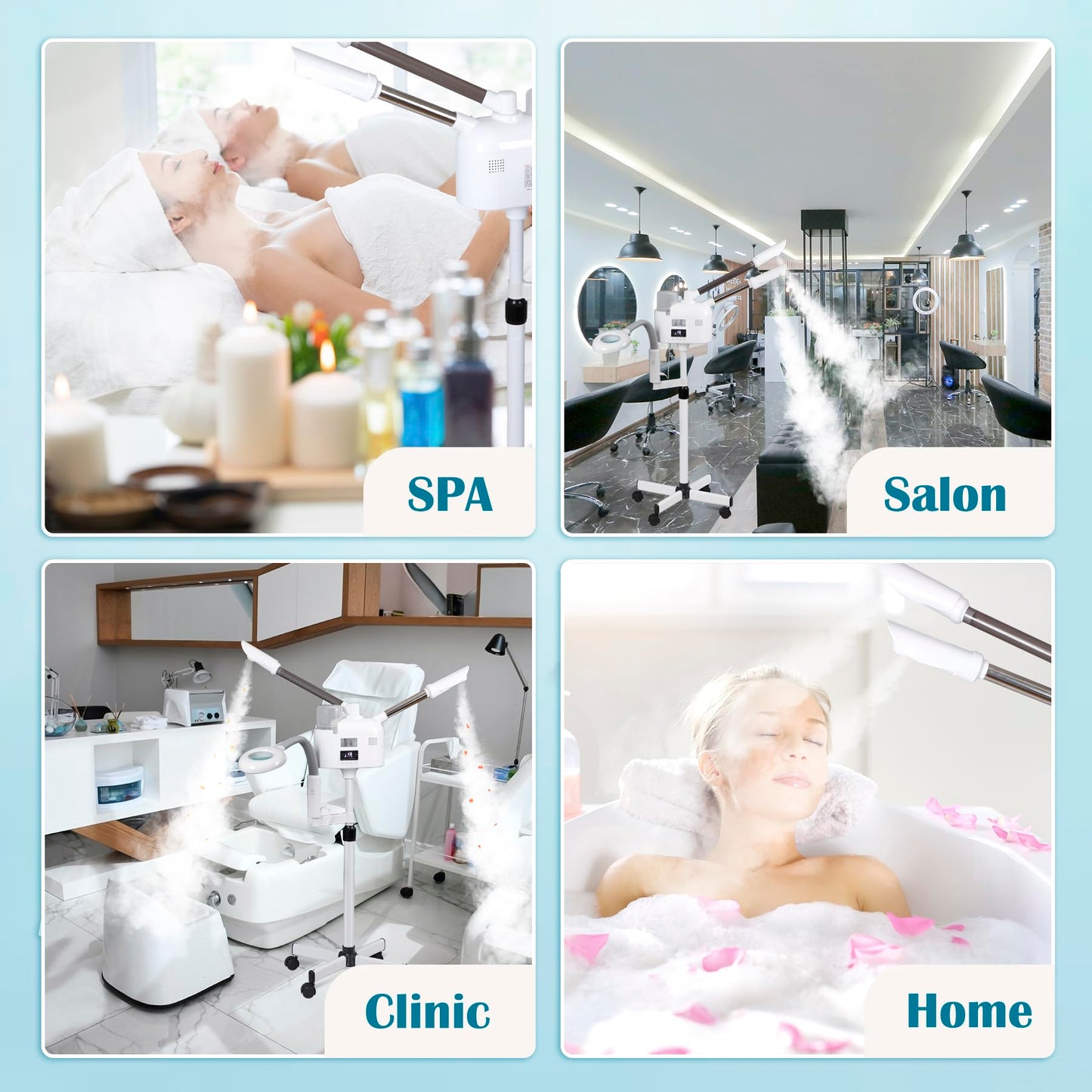 Professional 3 in 1 Facial Steamer for Face Deep Cleaning Ozone Face Steamer with 5X Magnifying Lamp Hot Cool Mist Function for Salon Spa Home Beauty Equipment (3 in 1 Facial Steamer)