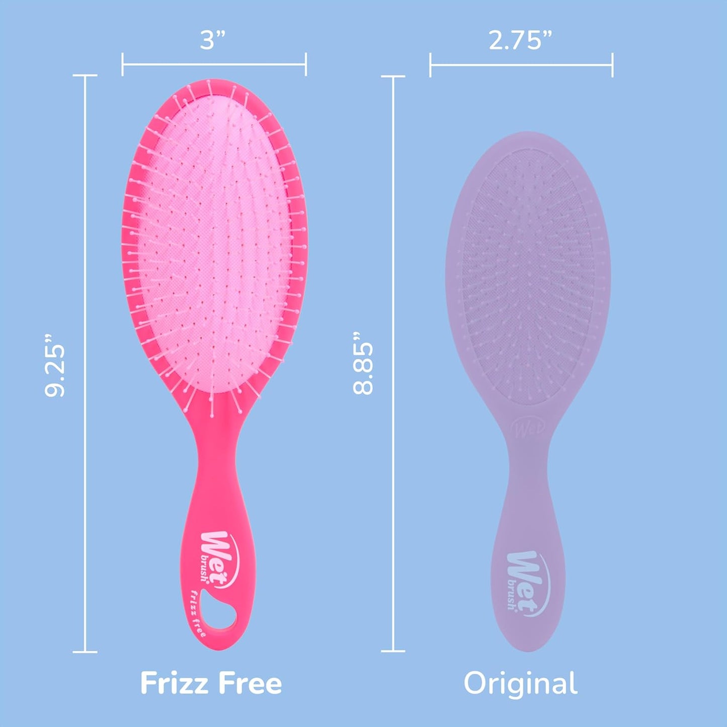Wet Brush Frizz-Free Detangler Brush - Ionic Technology for Smooth, Frizz Control | Pink, Ideal for All Hair Types