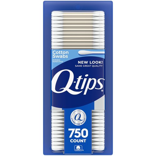 Q-tips Cotton Swabs - 100% Cotton Hygiene & Beauty Care - 750 Count for Gentle Cleaning