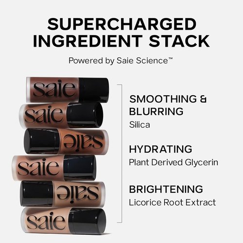 Saie Dew Bronze - Hydrating Liquid Bronzer Stick for Sun-Kissed Glow | Nourishing Contour Makeup - Sand (0.4 oz)