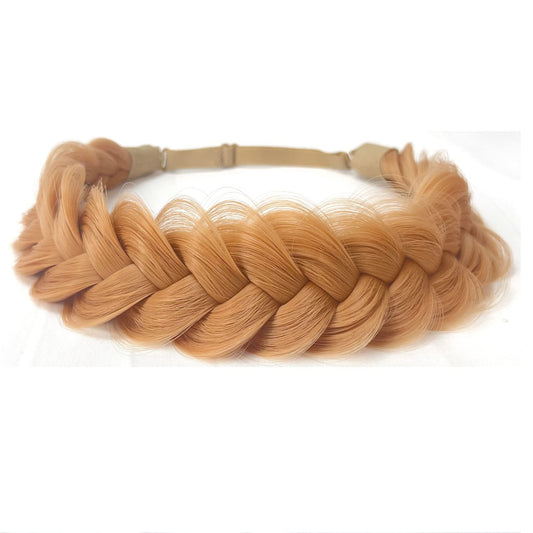 TOECWEGR Synthetic Hair Braided Headband Classic Wide Strands Wedding Disorderly Fluffy Braids Wig Band Women Beauty Accessory