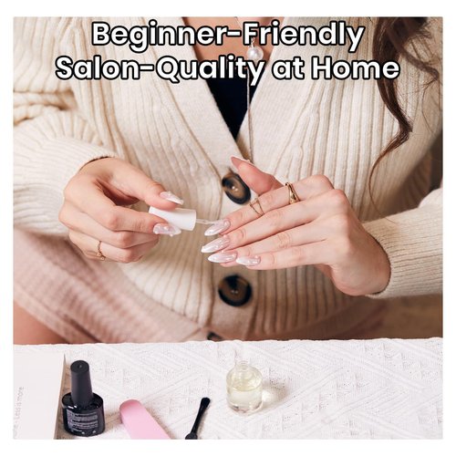 Beetles Solid Nail Glue Gel for False Tips, 15g Strong Adhesion for Clear Press on Acrylic Tips, Hard Gel 3D Sculpting for Spring Nail Art UV Light Cured