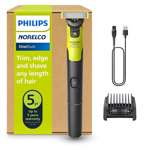 Philips Norelco OneBlade 360 - Hybrid Electric Beard Trimmer & Shaver with 5-in-1 Adjustable Comb, Model QP4530/90