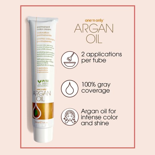 One N' Only Permanent Hair Color - Permanent Hair Dye Made with Argan Oil - Delivers Rich, Accurate Tones with Gray Coverage - Improves Moisture & Elasticity