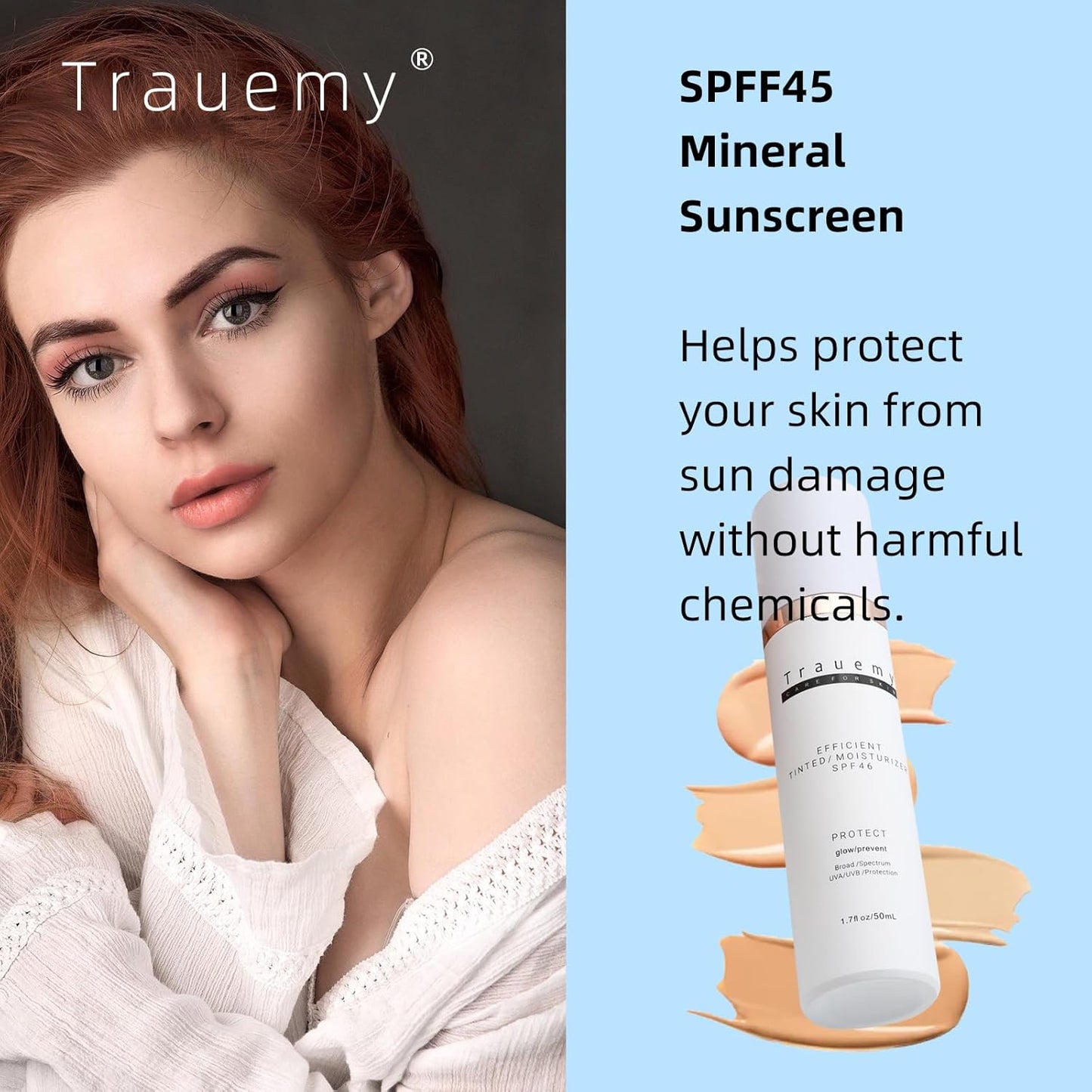 Skiennix Anti-Aging Tinted Face Moisturizer SPF 46 | Hydrating BB Cream - Water-Resistant & Dewy Finish