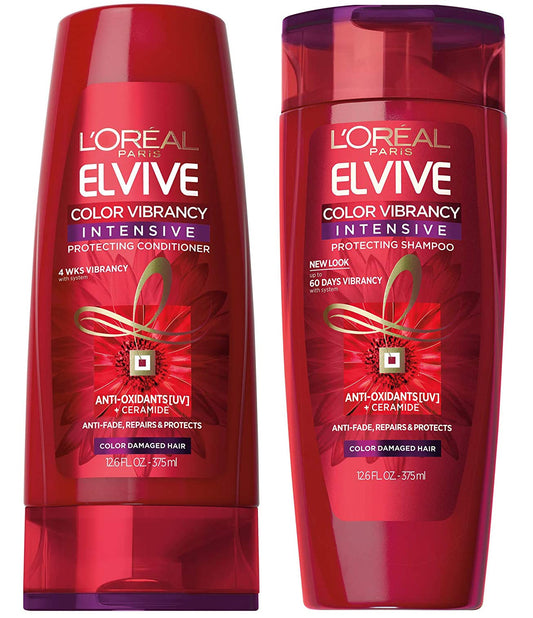L'Oreal Paris Elvive Color Vibrancy Protecting Shampoo and Conditioner Set, 12.6 Ounce Each