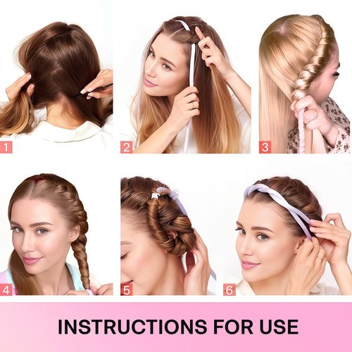 Lanzhire No Heat Overnight Curling Headband for Long and Short Hair - Thin Heatless Curlers to Sleep In (Black)