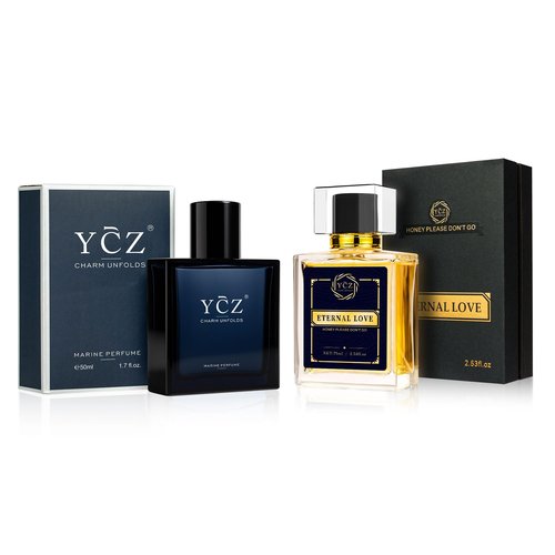 Ycz Cologne for Men Set, 1.7oz(50ml) Bottled Marine Perfume & Carnival Men Perfume, Long Lasting Spicy Wood Fragrance, Elegant Unique, Sleek Bottle Design for Christmas Gifts Ideal