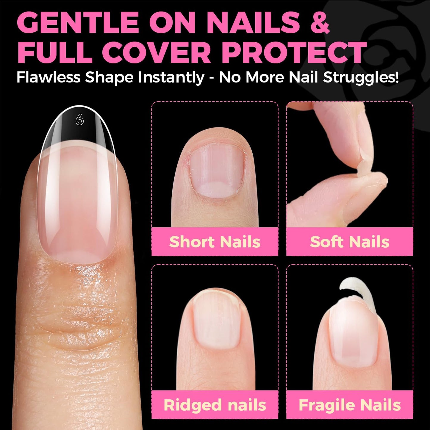 UNA GELLA Gel Nail Glue, Solid Nails Gl ue Gel 40g Lamp Curing Needed Soak Off G LUE Strong Nail G LUE G el for Acrylic Fake Nails Tips Extension Press On Nails for Gelly Tips