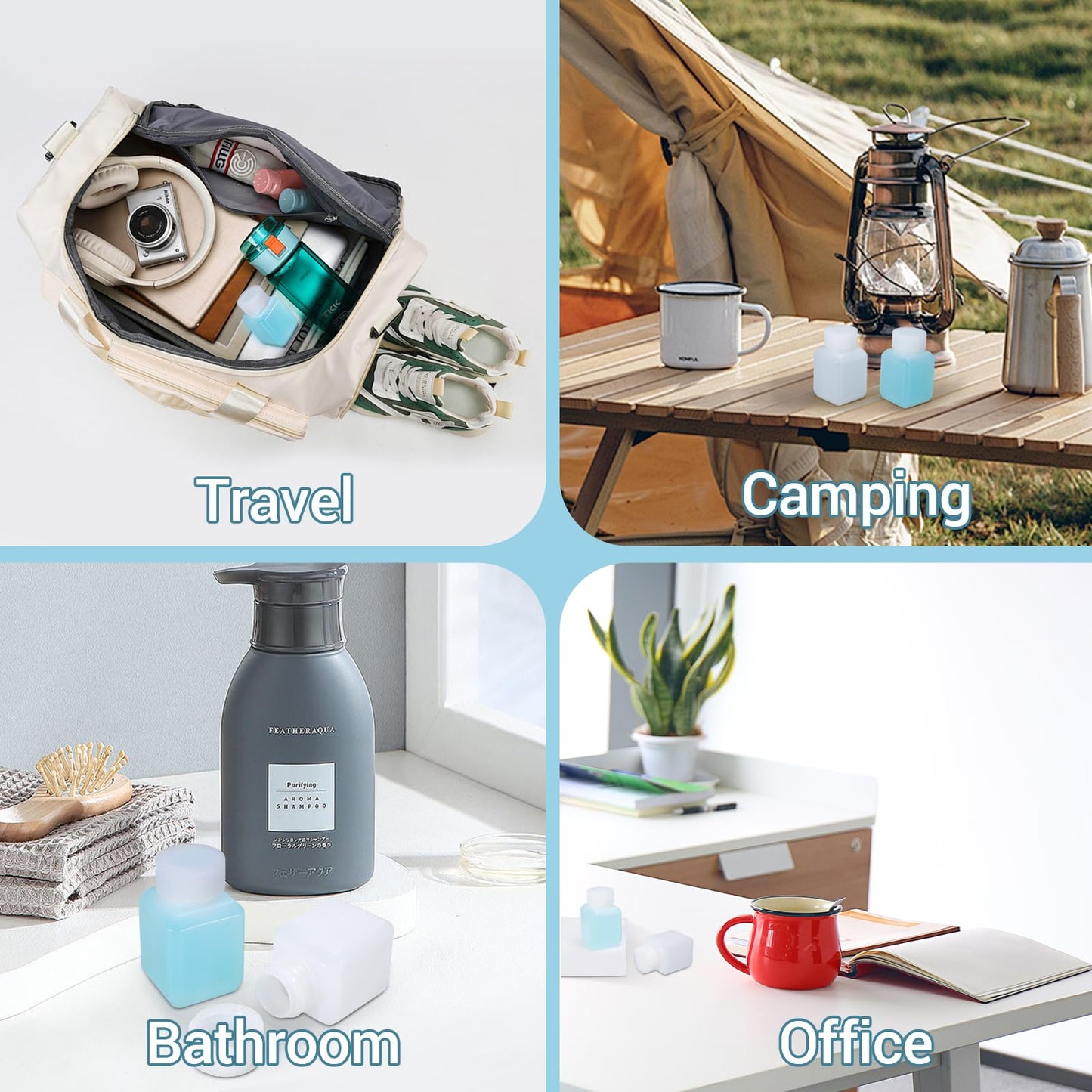 UMETASS Leak Proof Reusable Plastic Bottles TSA Approved with Screw Caps for Travel, 1.4oz/40ml Food Grade Airtight Small Plastic Bottles Containers for Liquids Oils (Translucent, 10 Pcs)