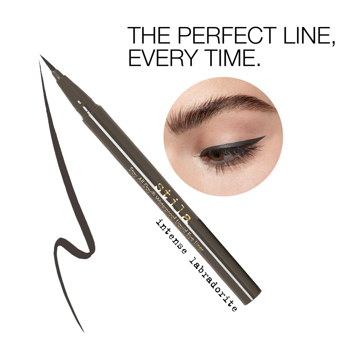 stila Waterproof Liquid Eye Liner, Stay All Day Makeup with Fine Brush Tip | Lasting Satin Finish, Smudge-Proof & Transfer-Resistant