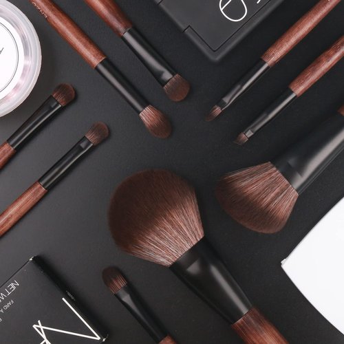 Bamboo Makeup Brushes Set Professional, Sable Makeup Brush Set with Case by Luxury ENZO KEN, Cosmetic Brushes Makeup Set, Make up Brushes Set Professional, Natural Hair Makeup Brush Set Professional.