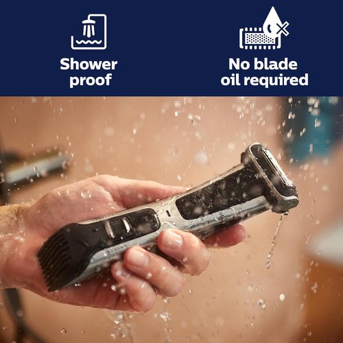Philips Bodygroom 7000 Series - Showerproof Men's Body Trimmer with Adjustable Comb | 80 Min Runtime