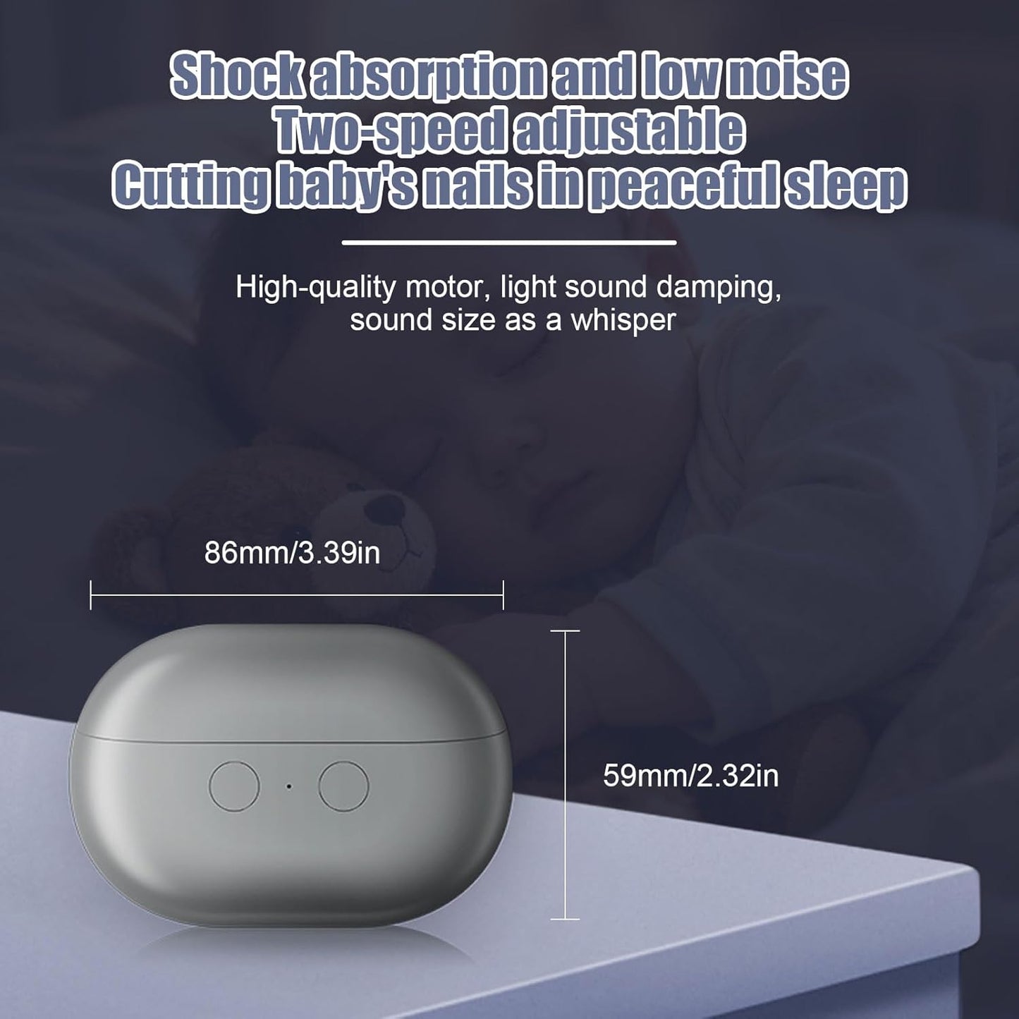 Electric Nail Clipper, Electric Nail Clippers for Seniors & Adults, Baby Automatic Nail Clipper with LED Light & Nail Scraps Storage, 3-in-1 Electric Nail Trimmer for Toenails & Fingernails (Grey)