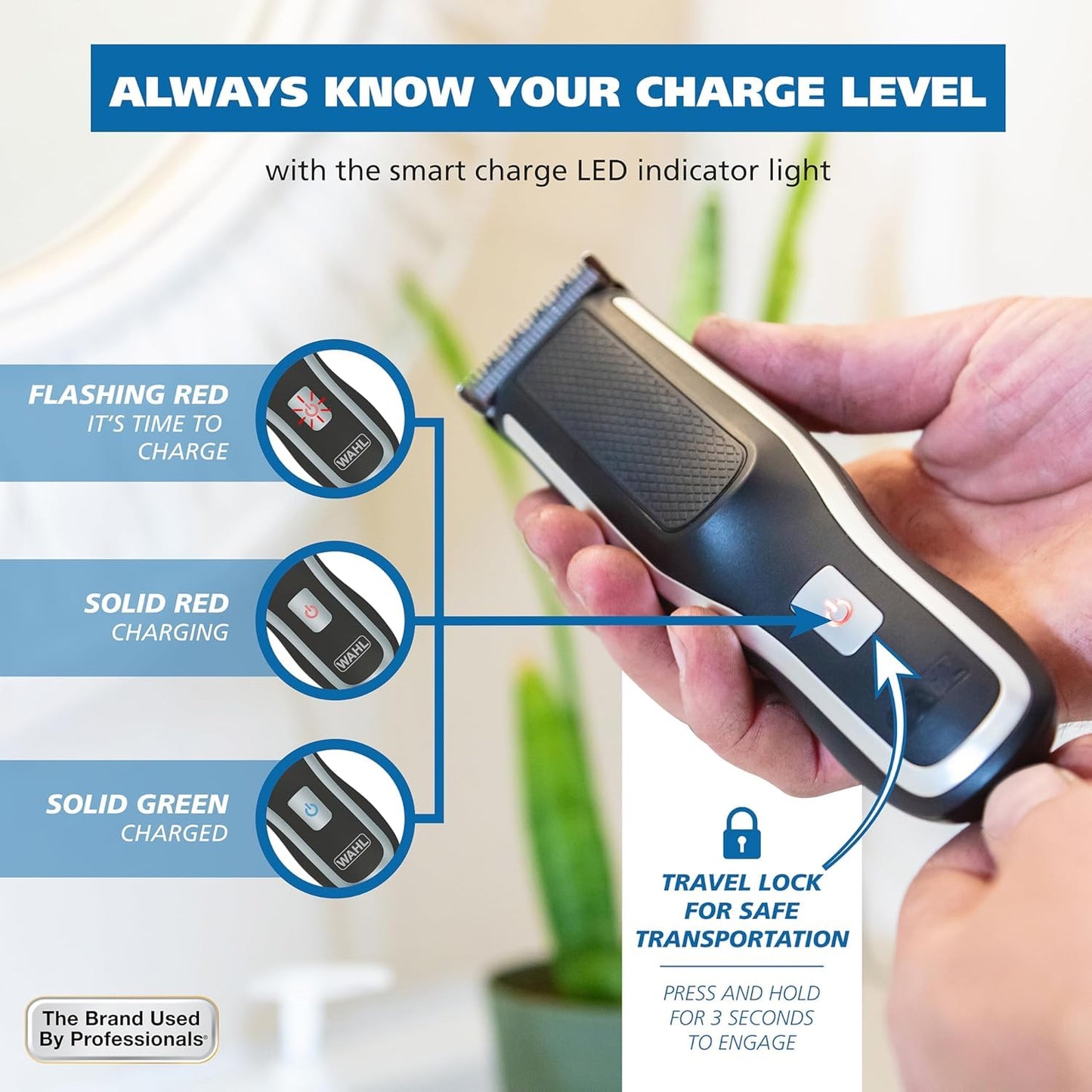 Wahl Clipper Self-Haircut Pro - Cordless Lithium Ion Hair Clippers for Easy DIY Haircuts | Model 3026122
