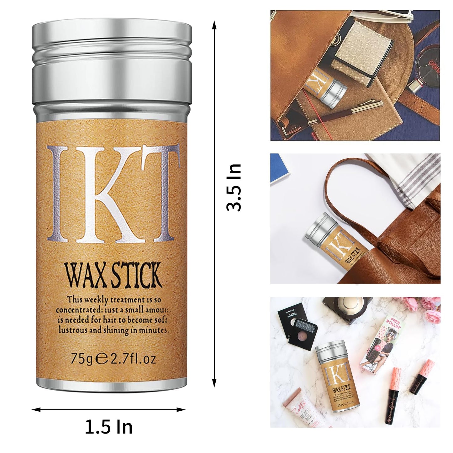 PasaRose 7Pcs Hair Wax Set for Non-Greasy Styling - Includes Wax Sticks, Finishing Sticks, Styling Combs, and Elastic Bands