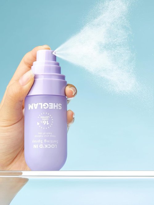 **SHEGLAM Lock'd In Setting Spray - Quick-Drying, Mattifying Makeup Locking Spray | Oil-Control, Non-Greasy - Purple**