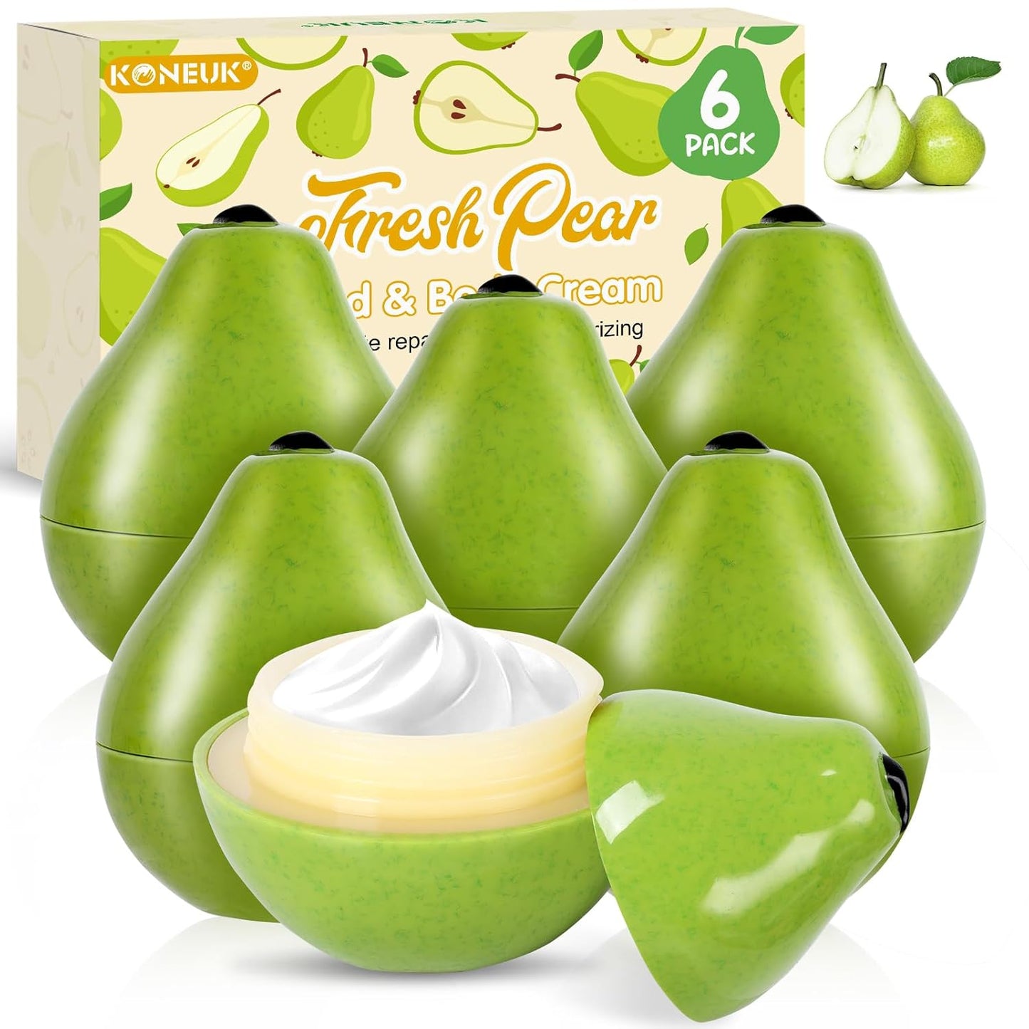Skiennix 6 Pack Moisturizing Hand Cream Set - Nourishing Lotion for Dry Hands | 1.06 Oz (Pear)