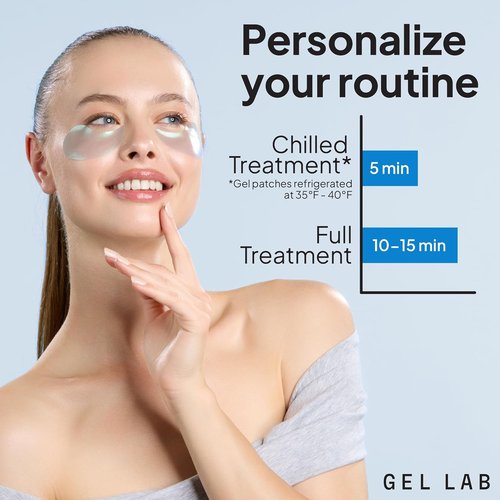 Gel Lab REGLOW Hyaluronic Acid & Caffeine Eye Patches - Hydrating Treatment for Puffy Eyes & Dark Circles | 60 Patches