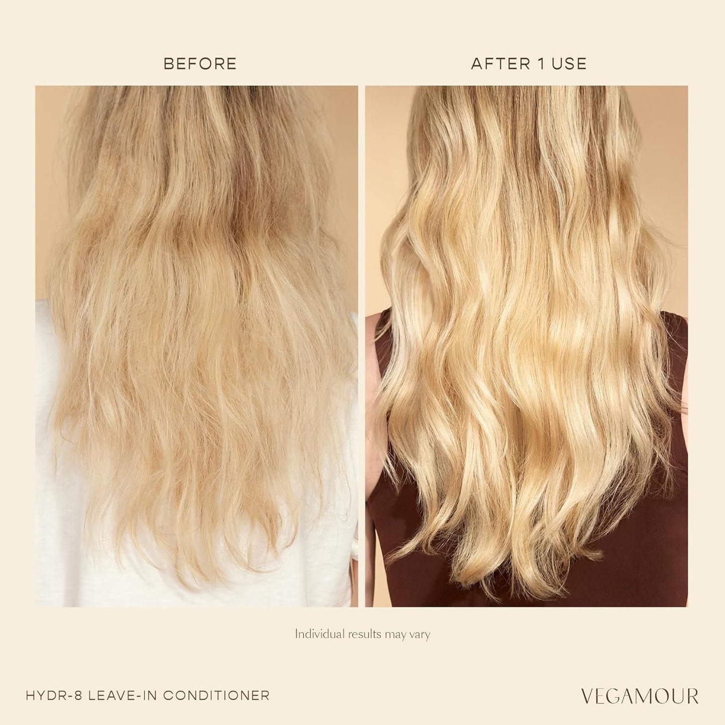 VEGAMOUR HYDR-8 Leave-In Conditioner Spray, for Deep Hydration & Heat Protection, with Vegan Keratin, for Soft, Silky, Frizz Free Hair, 1.7 fl oz