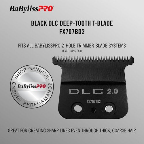BaBylissPRO Barberology Replacement Blade - Deep Tooth DLC 2 for FX707BD2 Hair Trimmers | Black