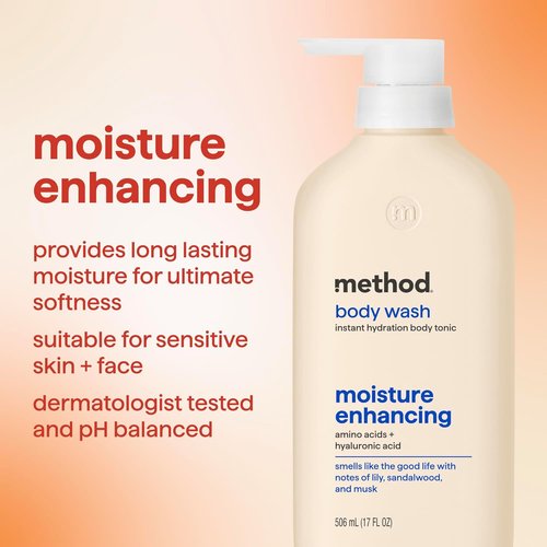 Method Body Wash - Instant Hydration Tonic with Lily, Sandalwood & Musk | 17 Fl Oz