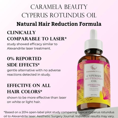 Cyperus Rotundus Oil - 60ml Natural Hair Removal & Moisturizing Oil | Soothes & Reduces Body Hair Growth
