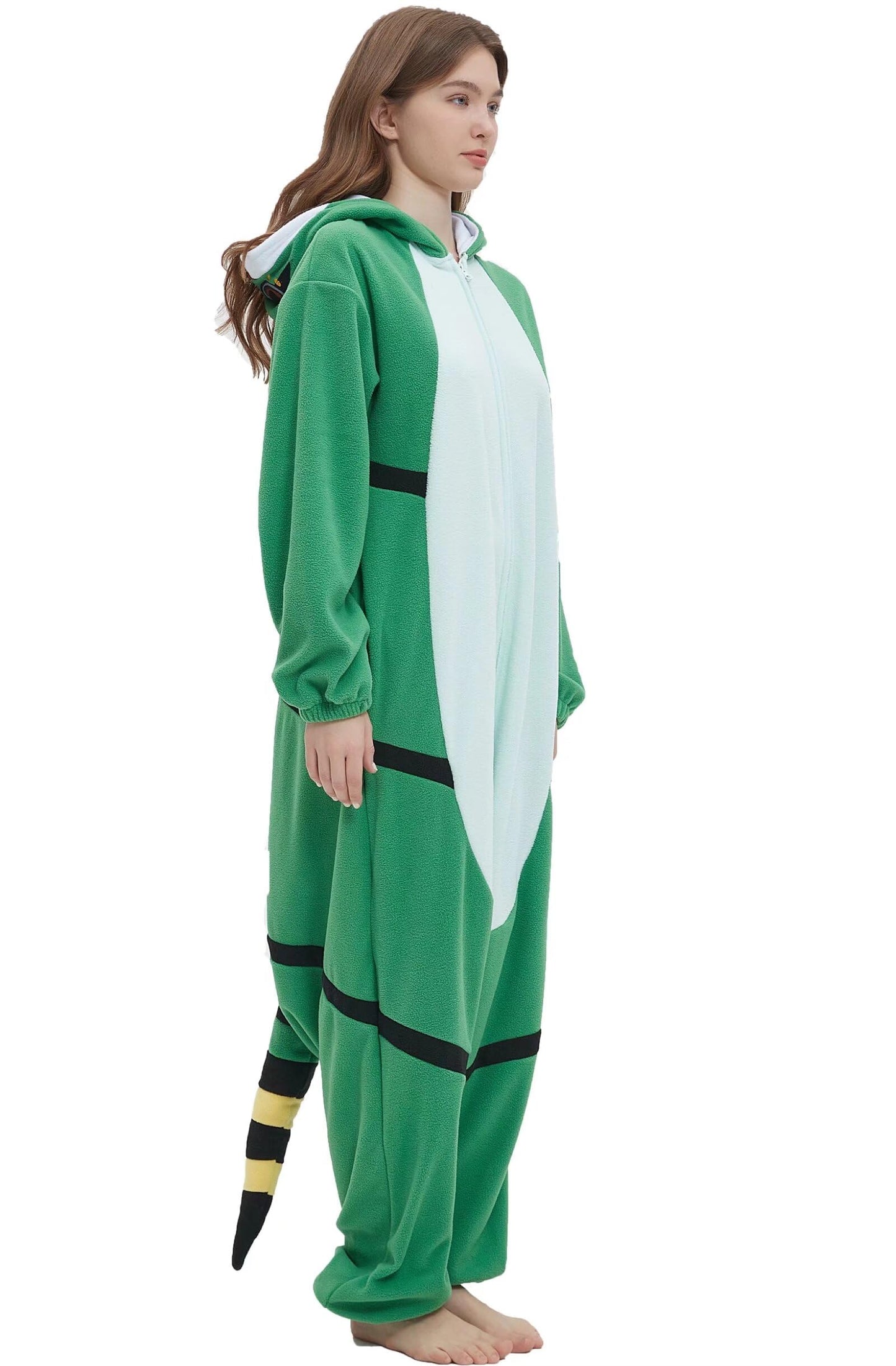 DarkCom Unisex Adult Cosplay Green Lizard Onesie Halloween Costume Christmas Pajamas for Women Men Medium