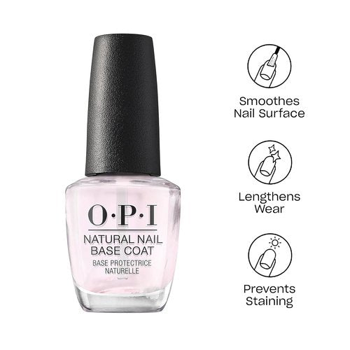 OPI Nail Lacquer Bundle - Bubble Bath Nude Nail Polish & Natural Base Coat | 0.5 Fl Oz Each