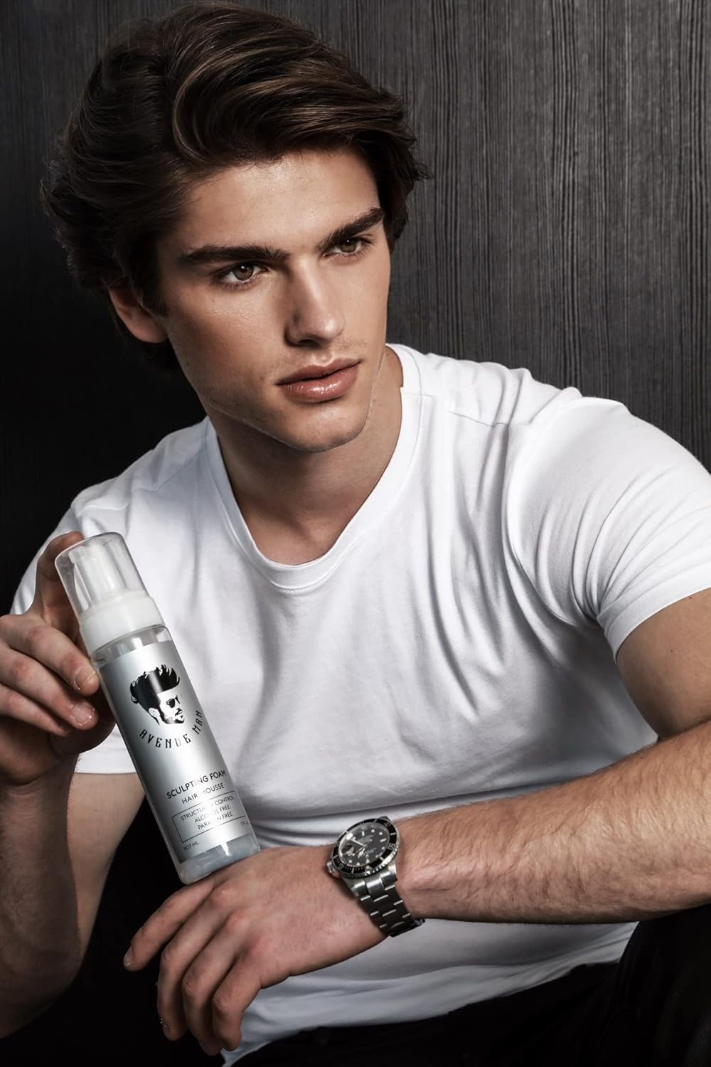 Avenue Man Sculpting Foam - 7 Oz Frizz Control & Firm Hold Hair Mousse for Men | No Crunch, Clean Texture