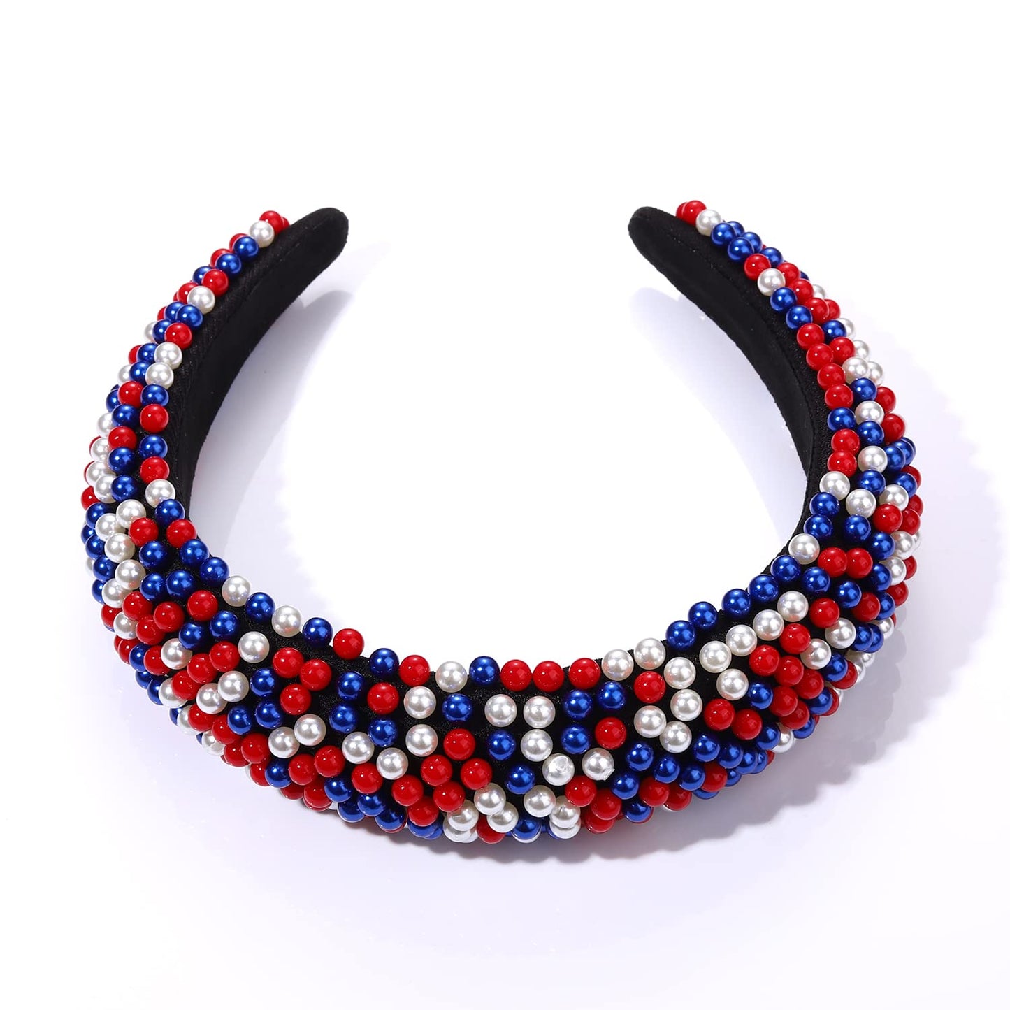 4 th of July Headband for Women American Flag Red White and Blue Beaded Headband USA Patriotic Headpiece Party Favor Gifts