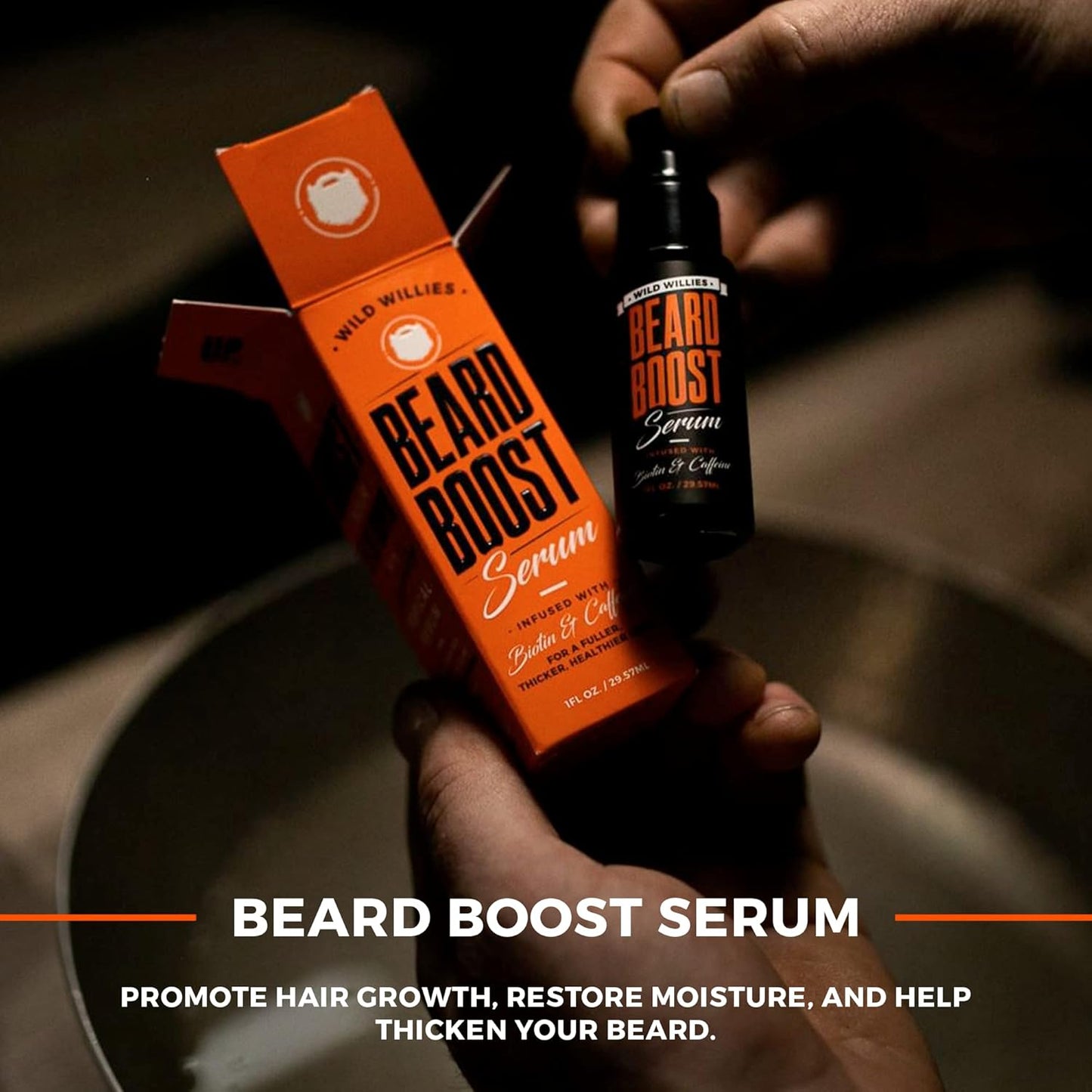 Wild Willies Beard Grooming Kit - Beard Growth Serum, Boar Bristle Brush, Supplement, and Travel Bag