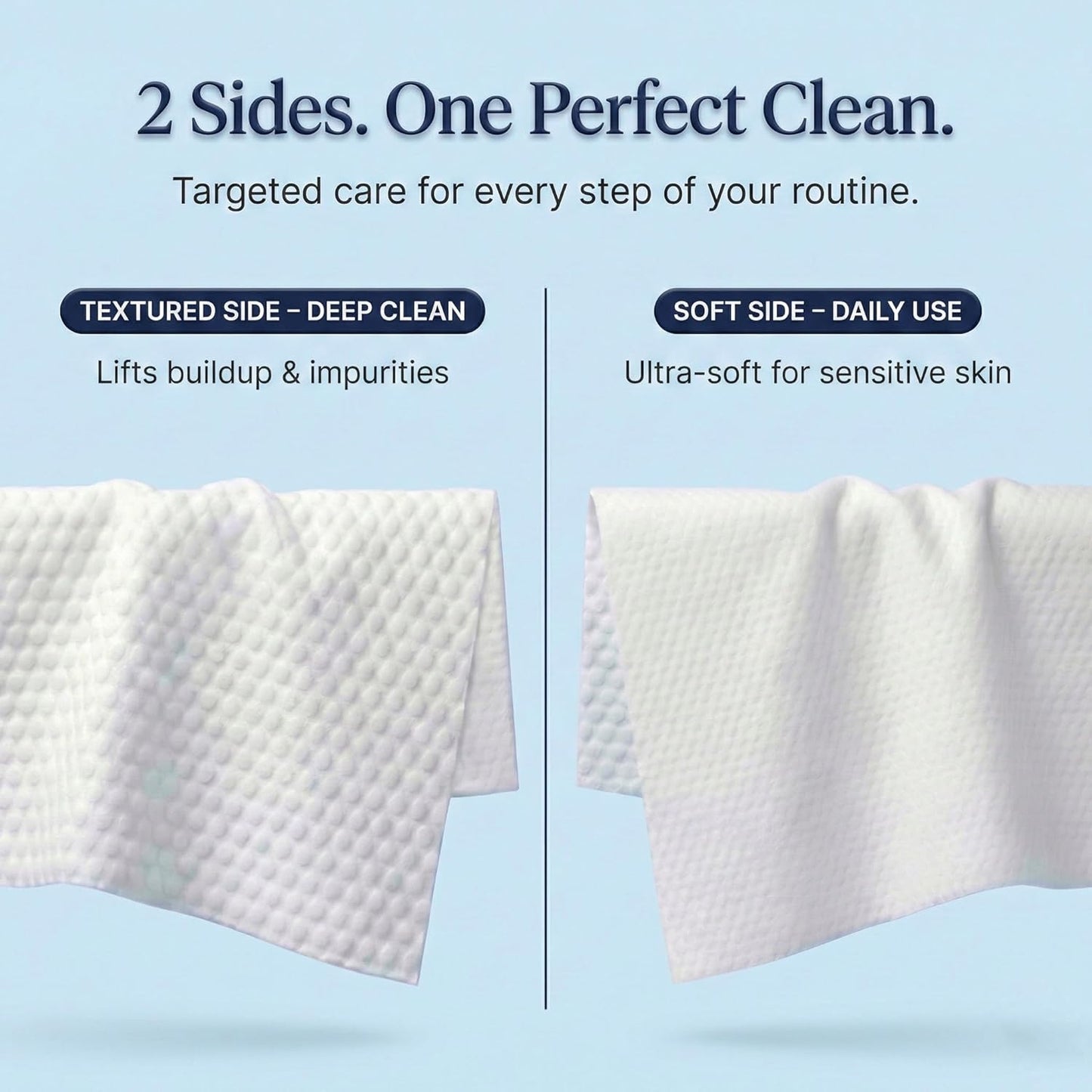 VÊVAPL® Clean Facial Towels - XL 60 Count | 100% Viscose, Ultra Soft & Thick for Skincare & Makeup Removal