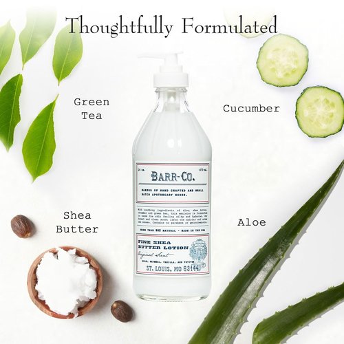 BARR-CO. Shea Butter Lotion - Tranquil Milky Scent with Oat, Vanilla & Vetiver | 16 fl oz for Sensitive Skin