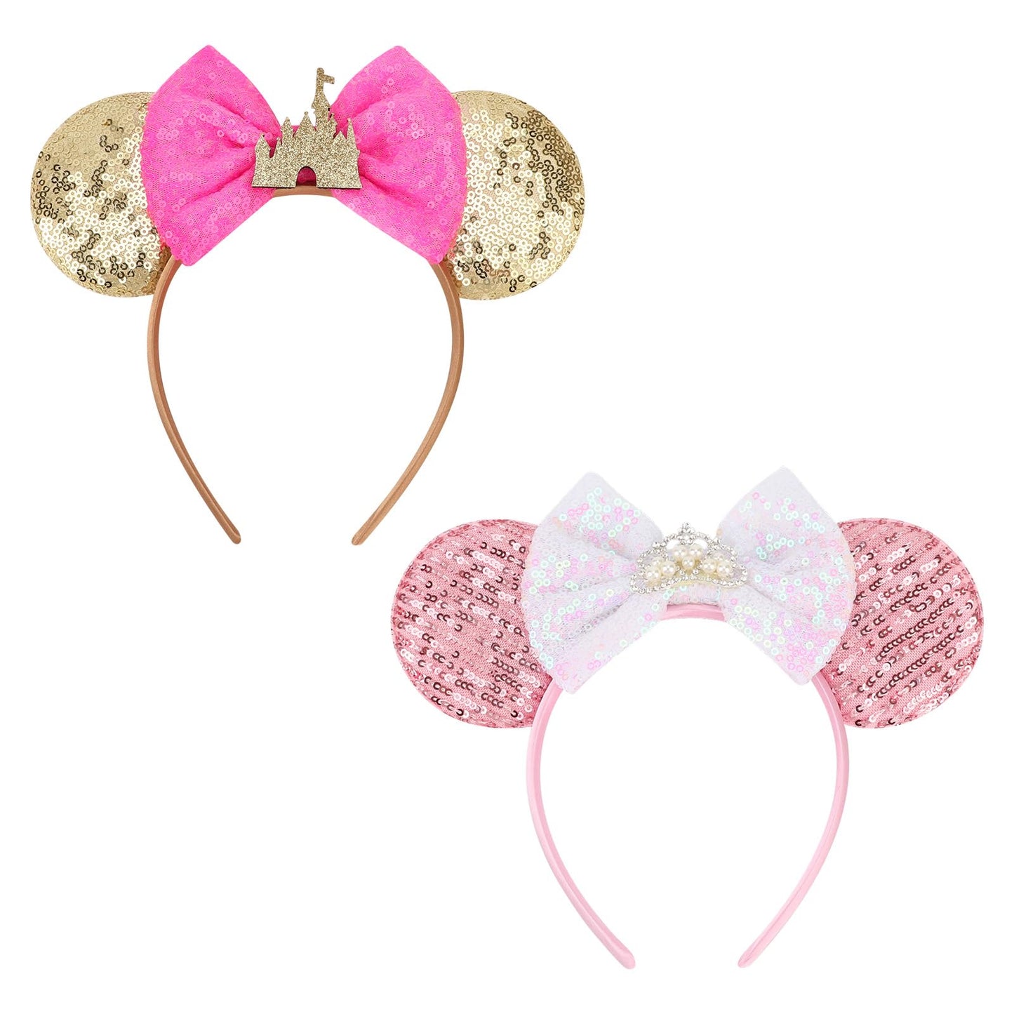 DRESHOW Mouse Ears Bow Headbands Glitter Party Decoration Cosplay Costume for Girls & Women