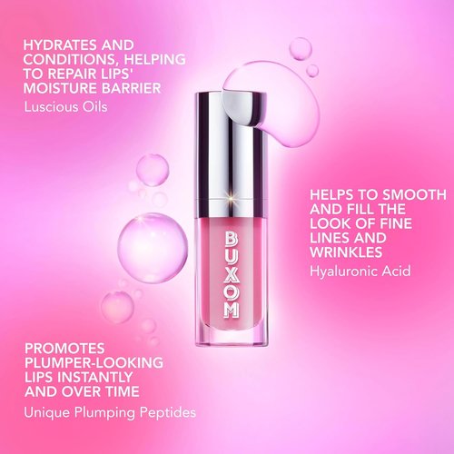 BUXOM Full-On Plumping Lip Oil - Nourishing Tinted Gloss with Juicy High-Shine Finish | Non-Sticky & Cruelty-Free
