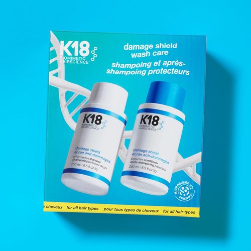 K18 Damage Shield Wash Care Set - Full-Size Color-Safe Shampoo & Conditioner | Reduces Frizz, Maintains Hair Health