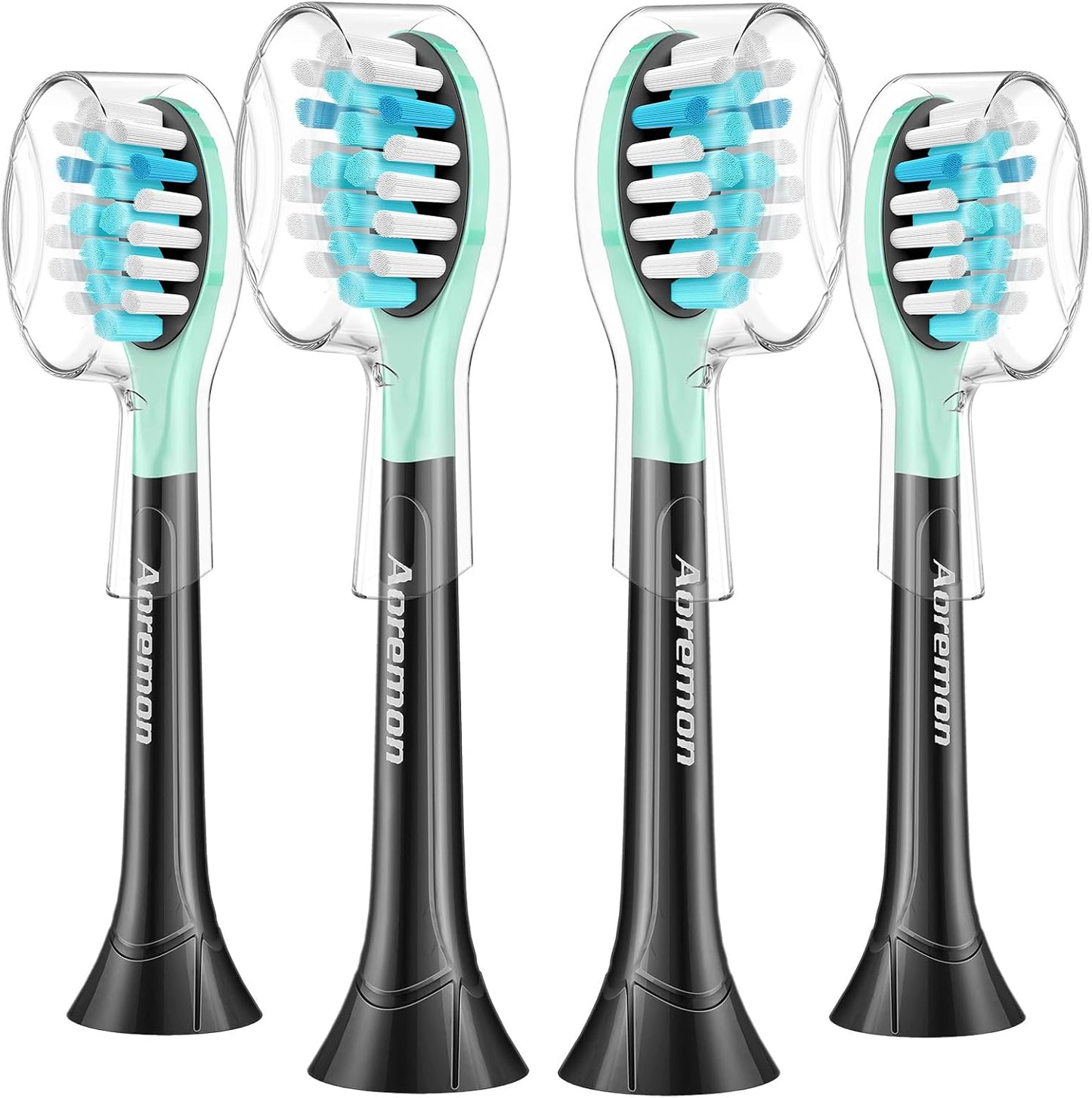 Aoremon Sonicare Toothbrush Replacement Heads - Compatible with Philips Sonicare 2-3 Series | 4 Count, Black