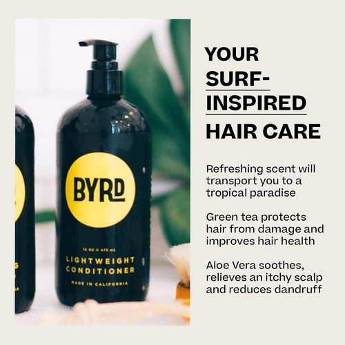 BYRD Lightweight Conditioner - Repair UV & Heat Damage, Detangles & Moisturizes, 16 Oz