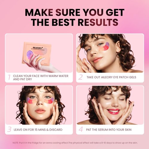 AILEORY Under Eye Patches (24 Pairs) - New Tri-color Glitter Eye Gel Pads for Dark Circles Puffy Eyes,Under eye Bags,Wrinkles|Natural Collagen Under Eye Mask Patches, Gel Under Eye Patches