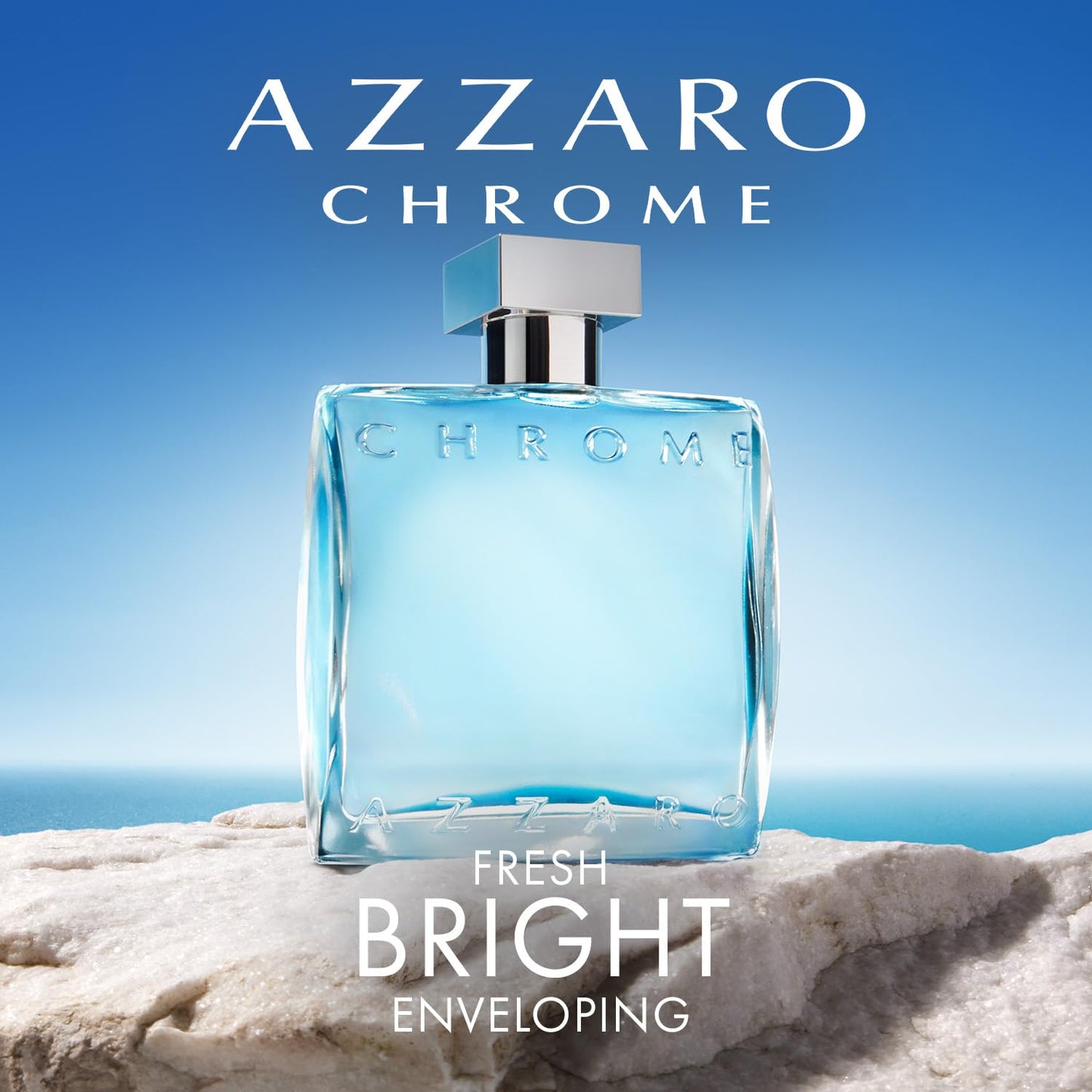 Azzaro Chrome Eau de Toilette | Fresh Aquatic Men's Cologne with Citrus & Woody Notes - Ideal Summer Fragrance