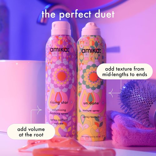 Amika Rising Star Volumizing Finishing Spray - Lightweight Hold & Shine | 8 oz